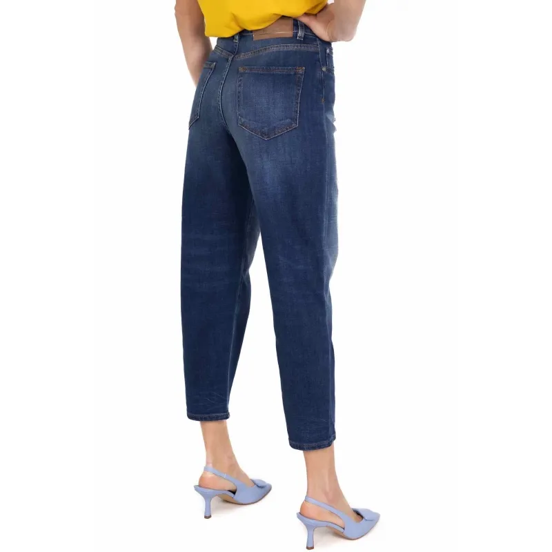 JEANS VITA ALTA MOM FIT, BLU