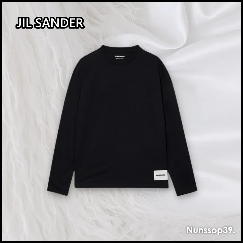 Jil Sander  |Crew Neck Street Style Long Sleeves Plain Cotton