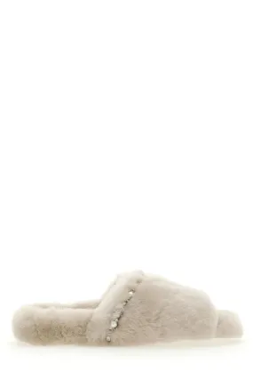 Jimmy Choo Embellished Shearling Sandals