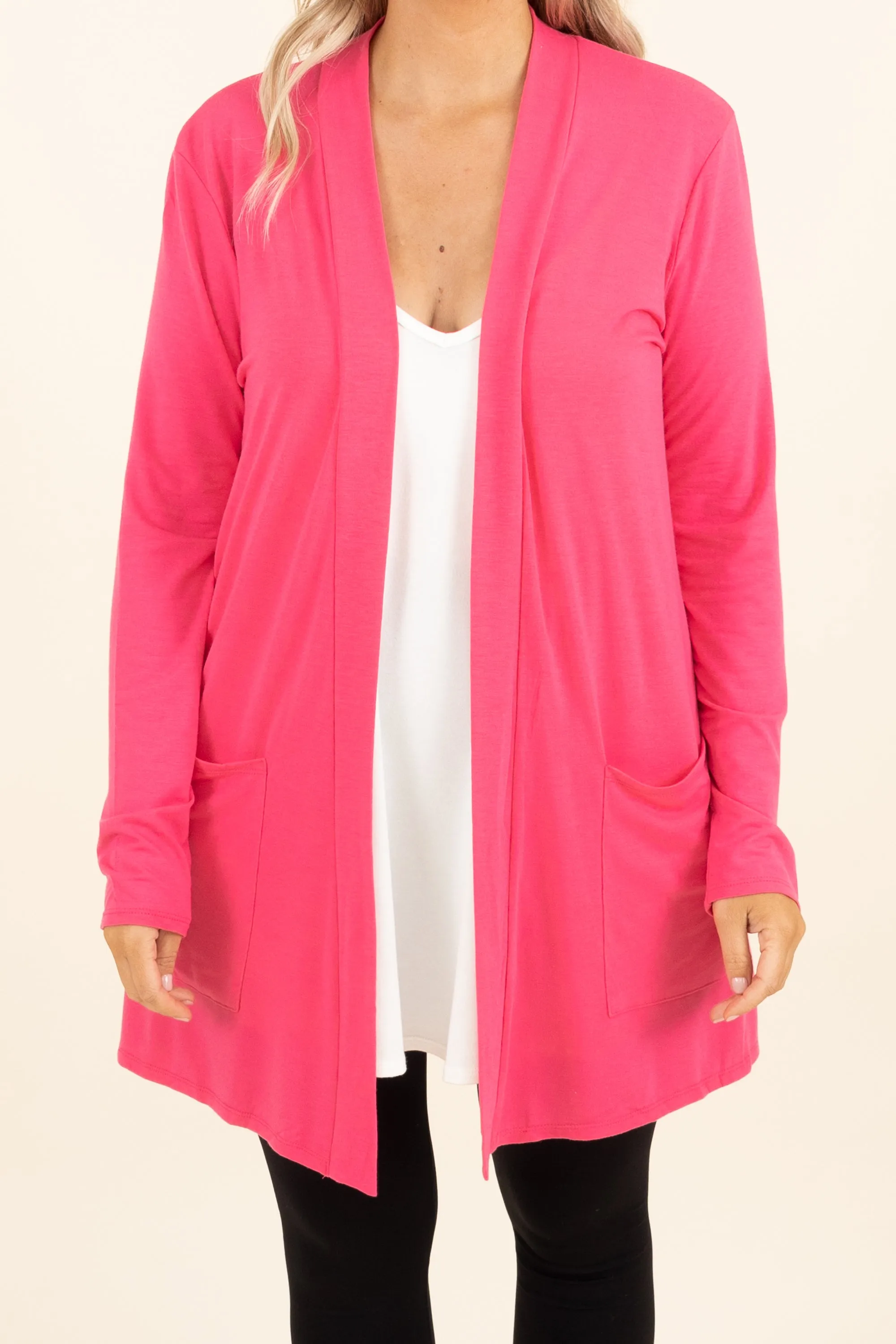 Kindness and Compassion Cardigan, Fuchsia