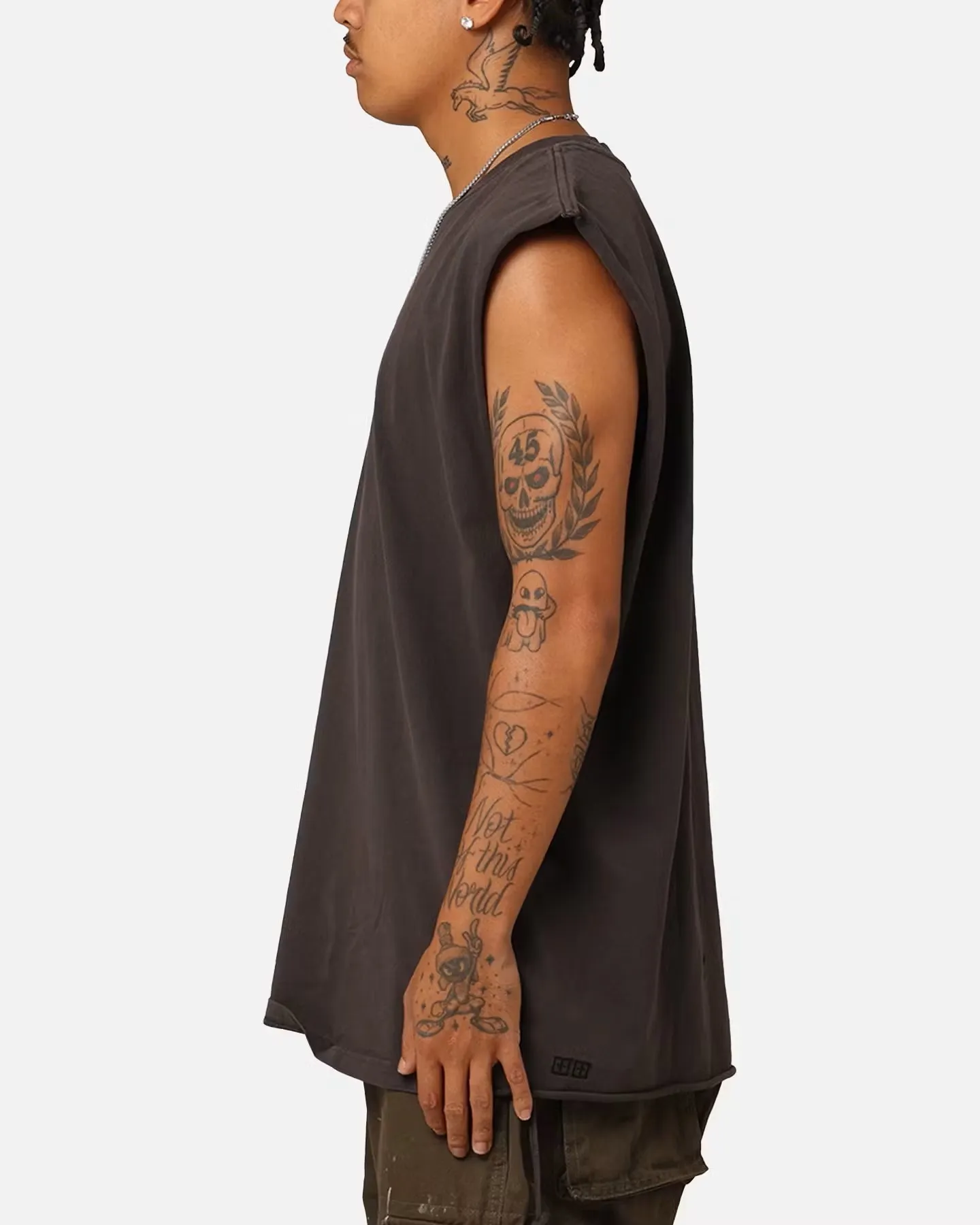 KSUBI  |Crew Neck Pullovers Sleeveless Street Style Plain Cotton