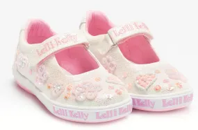 LELLI KELLY LK 4161 THALIA WHITE GLITTER BABY DOLLY SHOES