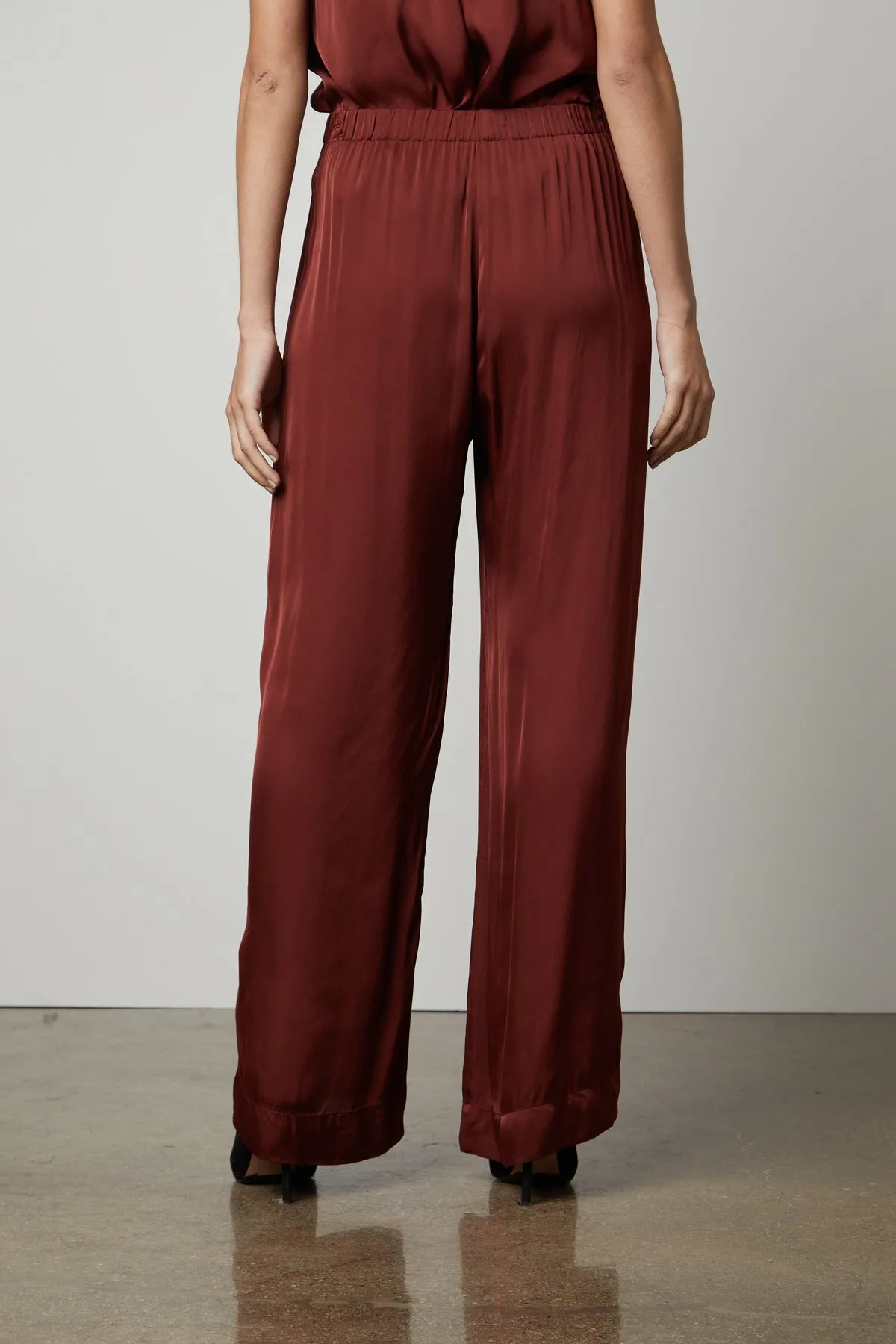 LIVI SATIN VISCOSE WIDE LEG PANT