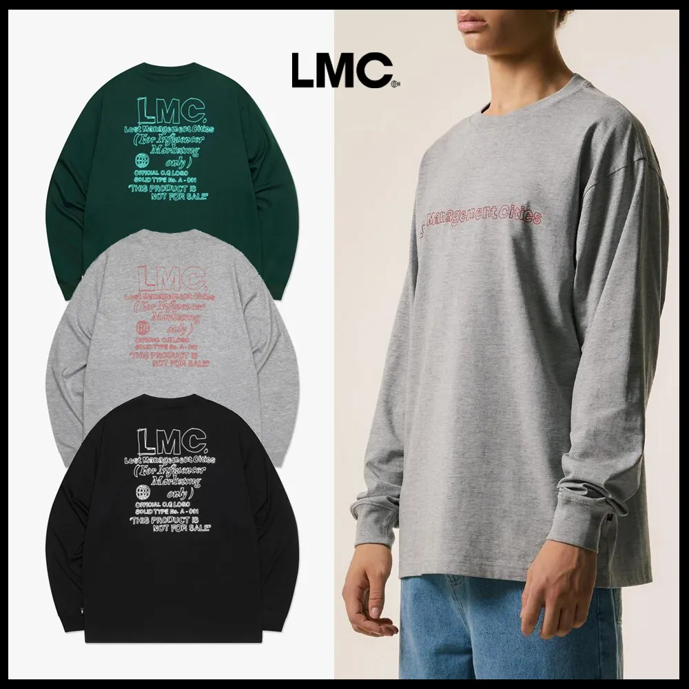 LMC  |Crew Neck Unisex Street Style Long Sleeves Cotton