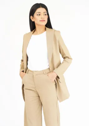 Long Blazer in Camel Brown