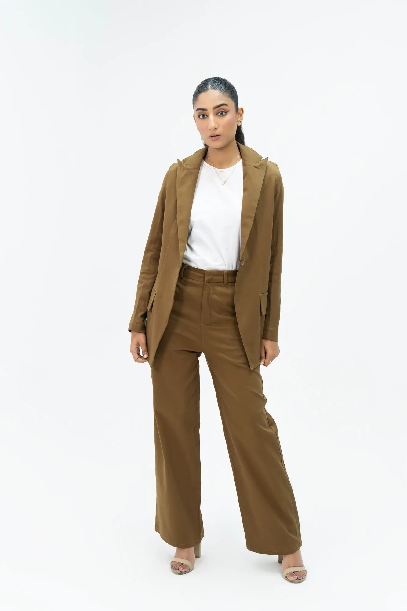 Long Blazer - Mustard Brown