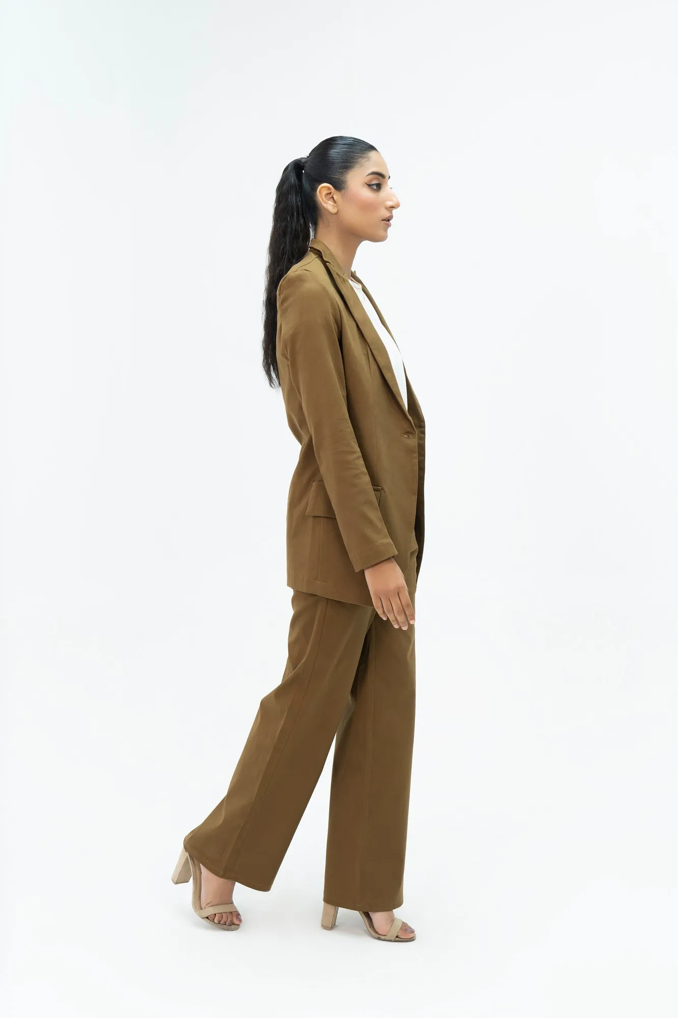 Long Blazer - Mustard Brown