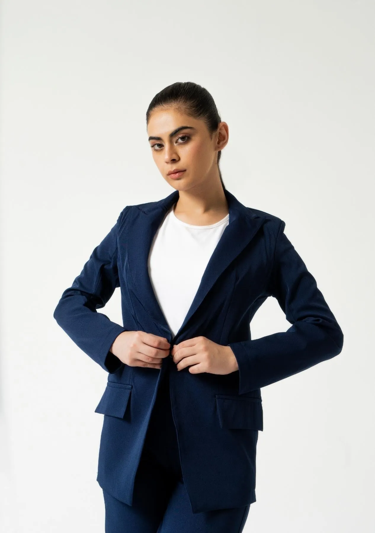 Long Blazer - navy blue