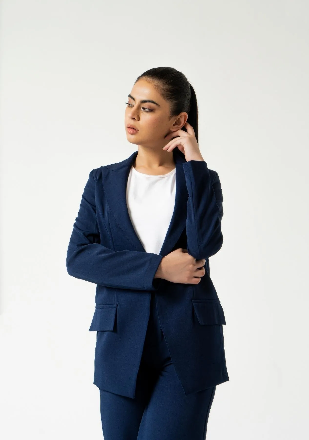 Long Blazer - navy blue