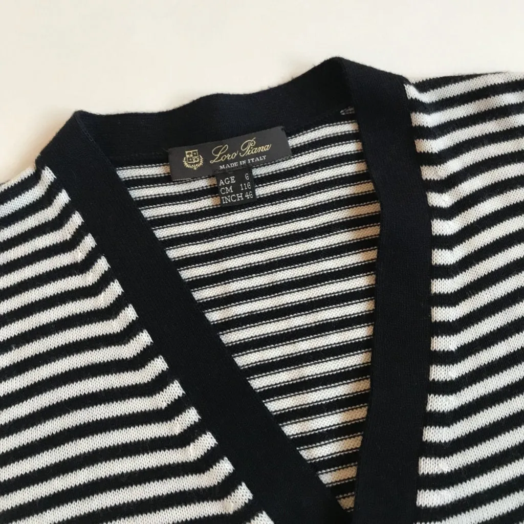 Loro Piana Cotton And Silk Blend Stripe Cardigan: 6 Years