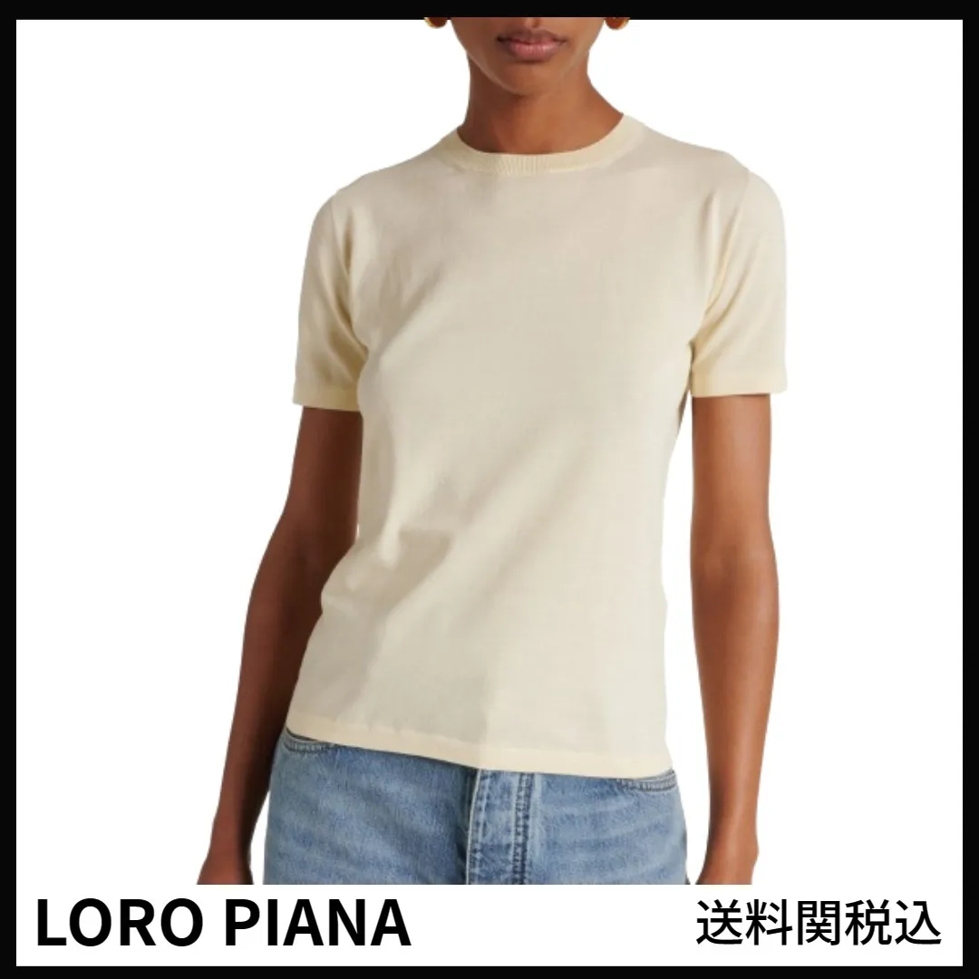 Loro Piana  |Crew Neck Unisex Street Style Plain Cotton Short Sleeves