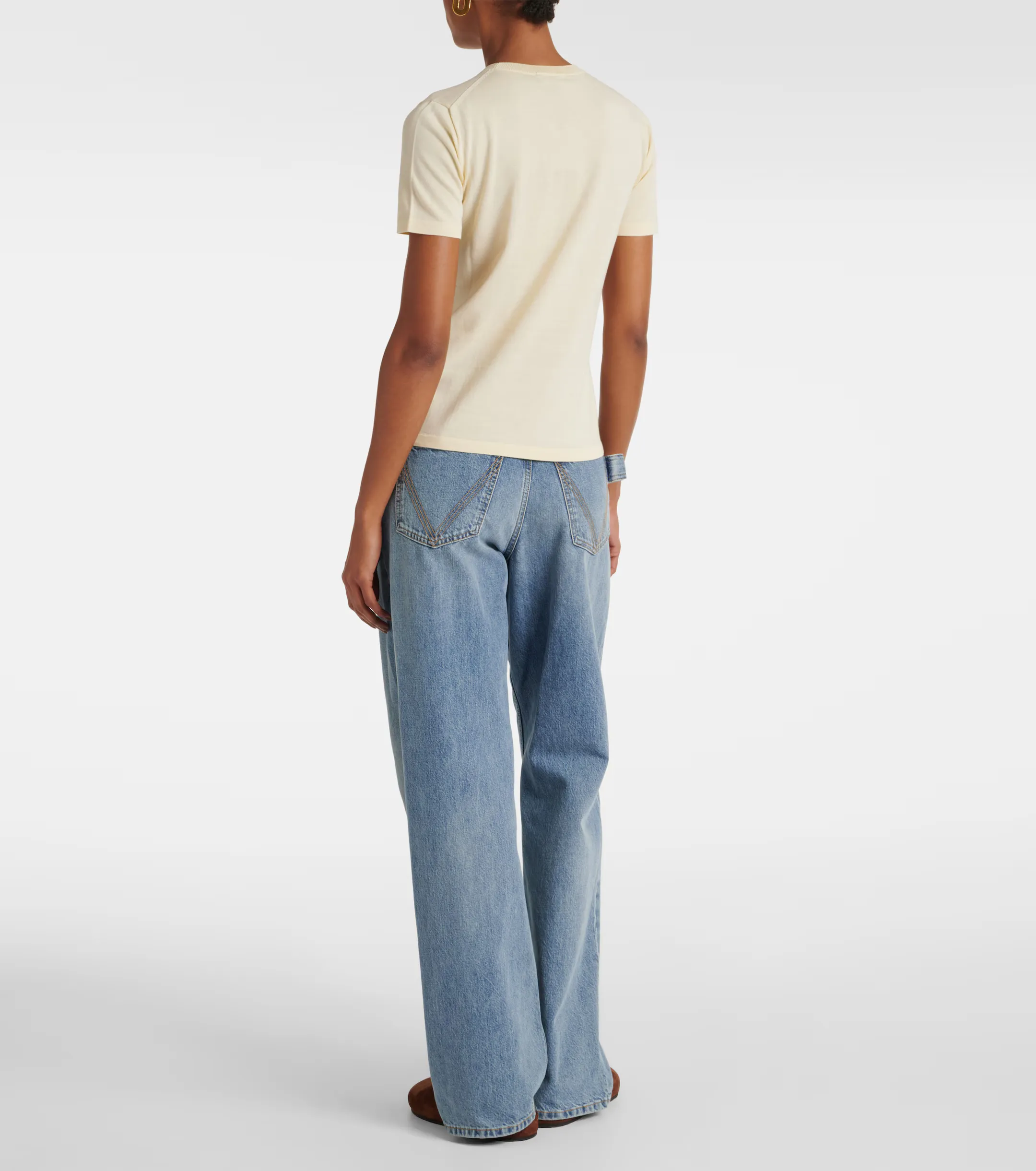 Loro Piana  |Crew Neck Unisex Street Style Plain Cotton Short Sleeves