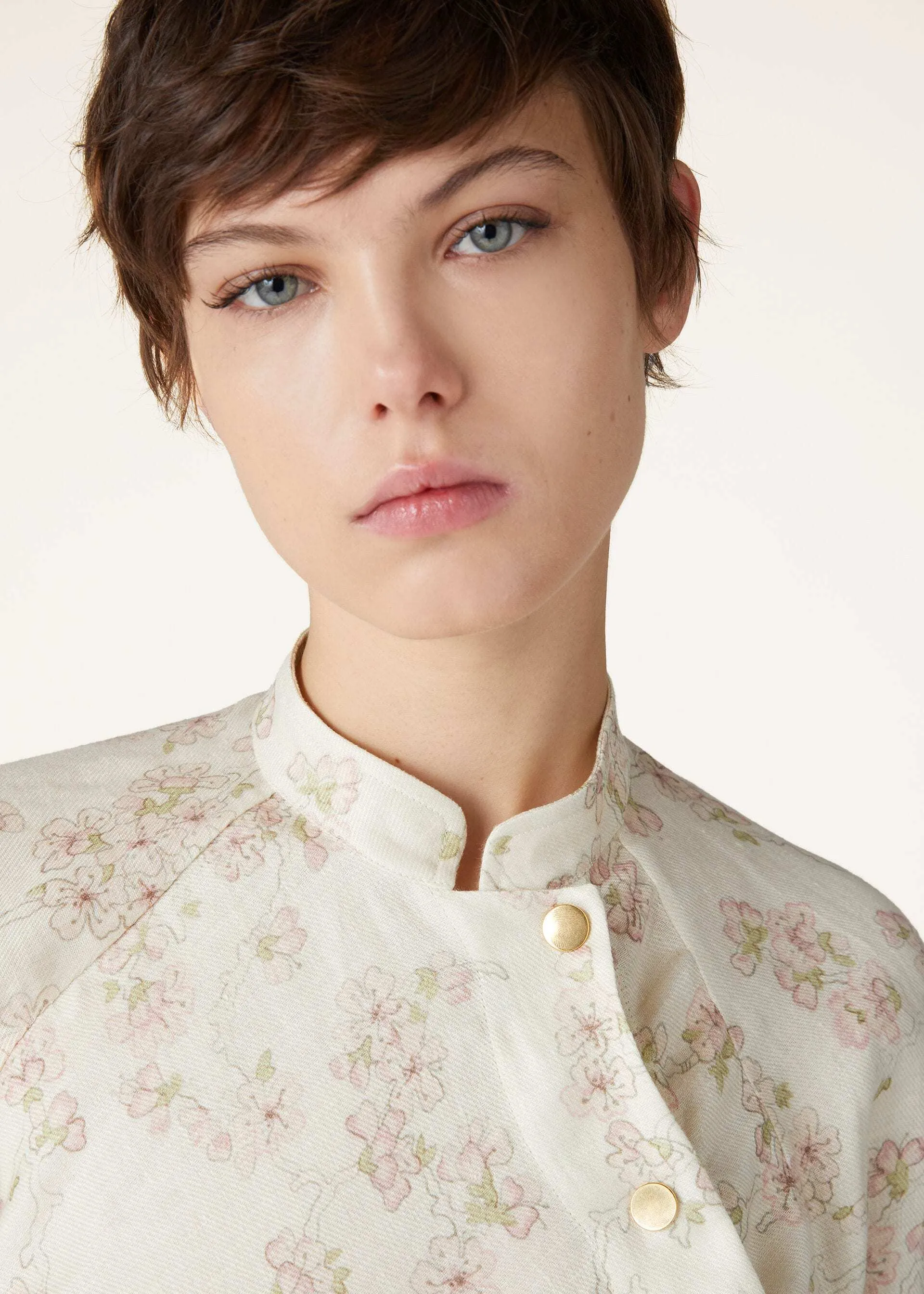 Loro Piana  |Flower Patterns Linen Cotton Shirts & Blouses