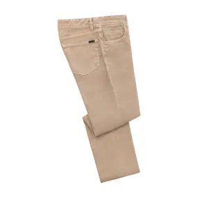  Loro Piana Linen-Blend 5-Pockets Jeans in Almond Beige