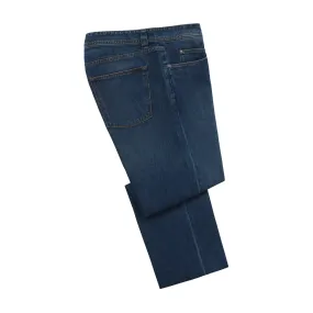  Loro Piana Regular-Fit Stretch-Cotton Jeans in Denim Blue