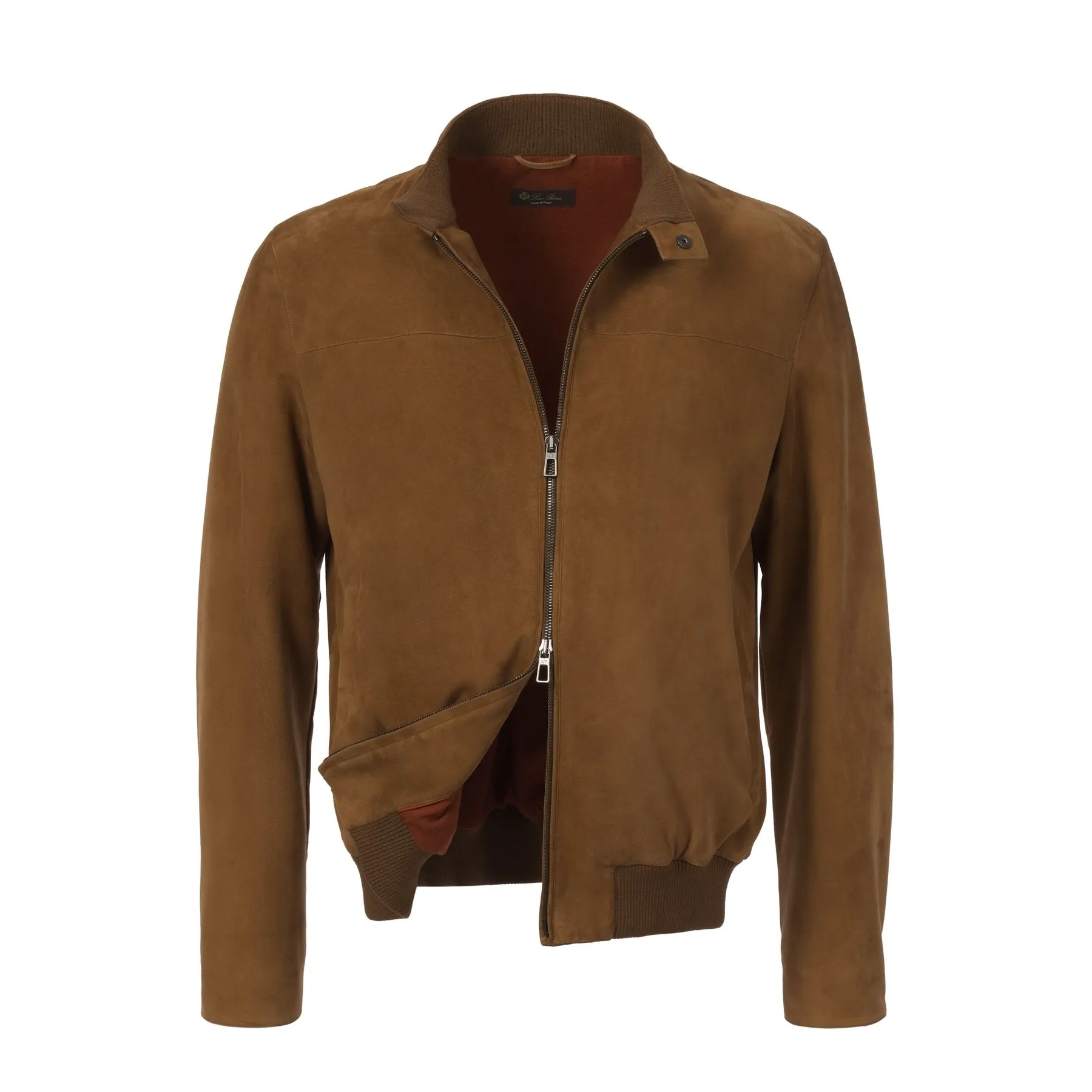  Loro Piana Skytree Suede Biker Jacket in Camel Brown