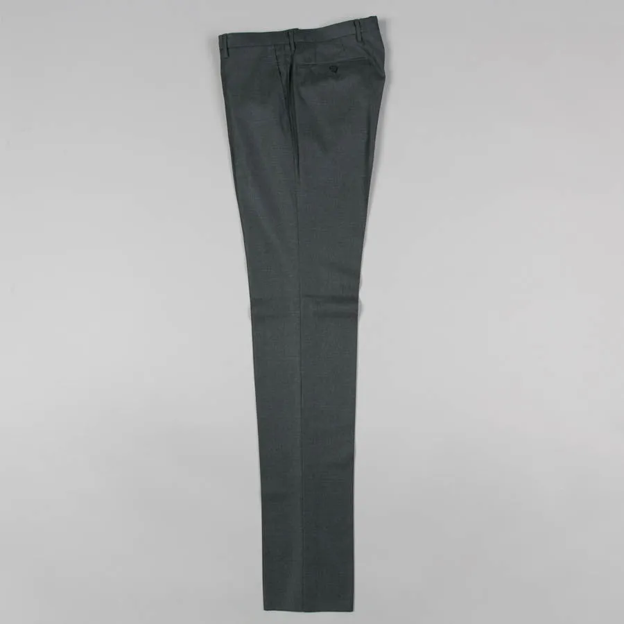 LORO PIANA WOOL FLAT FRONT TROUSER GREY