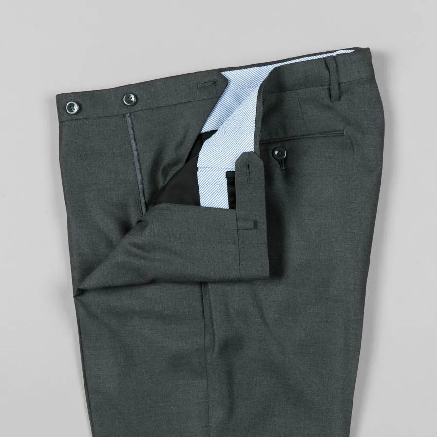 LORO PIANA WOOL FLAT FRONT TROUSER GREY