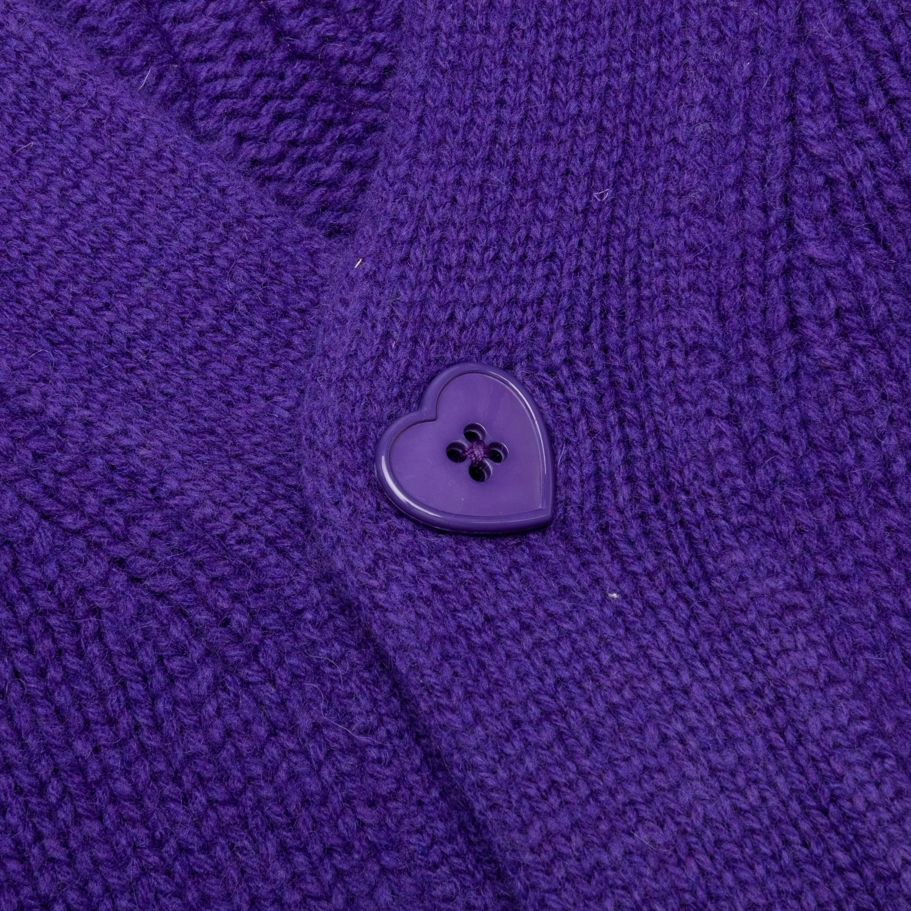 Low Gauge Knit Cardigan - Purple