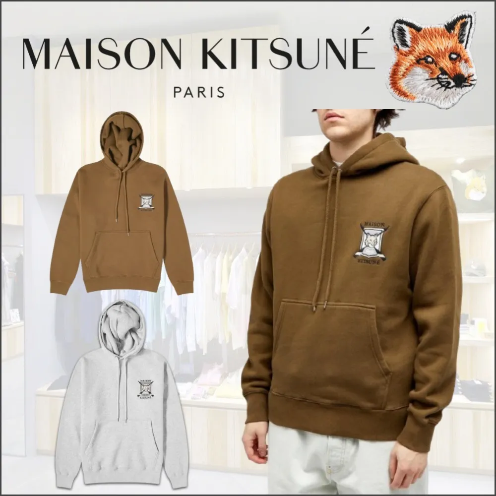 MAISON KITSUNE  |Pullovers Unisex Long Sleeves Plain Other Animal Patterns