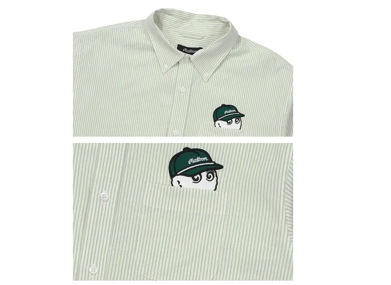 Malbon Golf  |Street Style Long Sleeves Cotton Logo Shirts