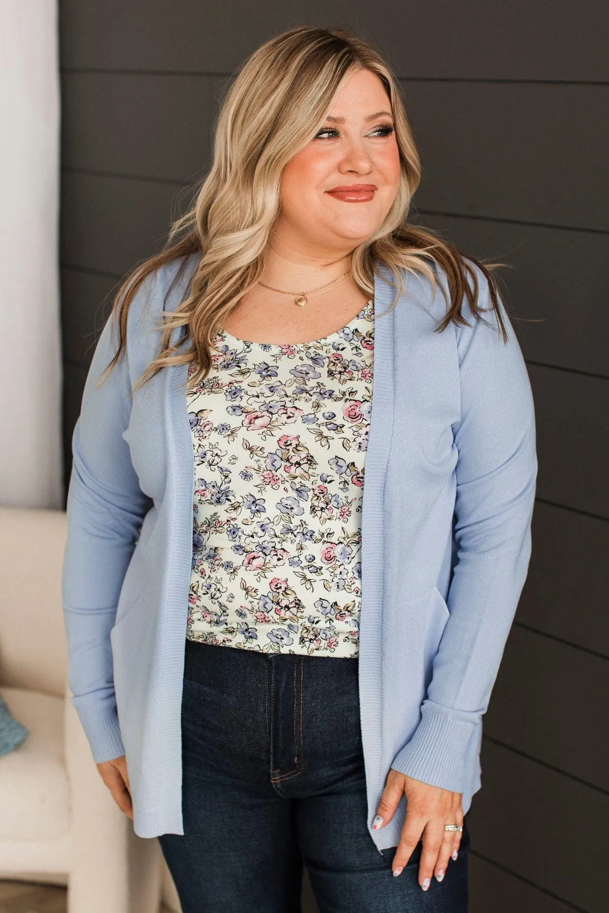 Many Reasons Lightweight Cardigan- Periwinkle