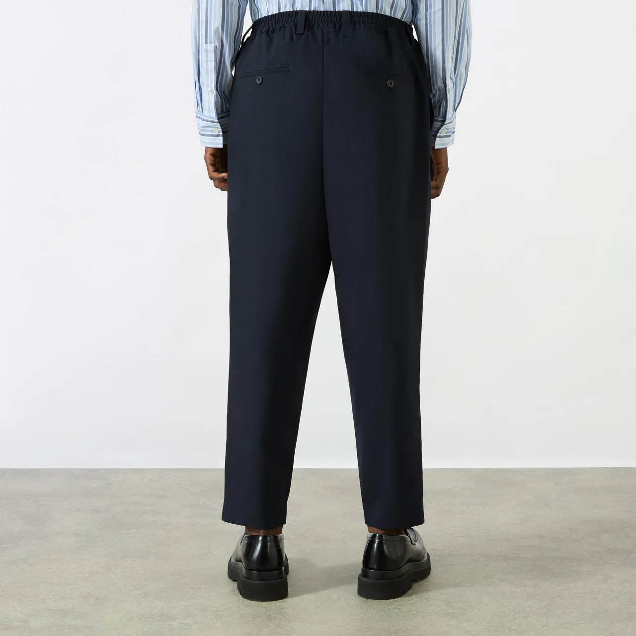 MARNI Tapered-Leg Cropped Trousers - Navy