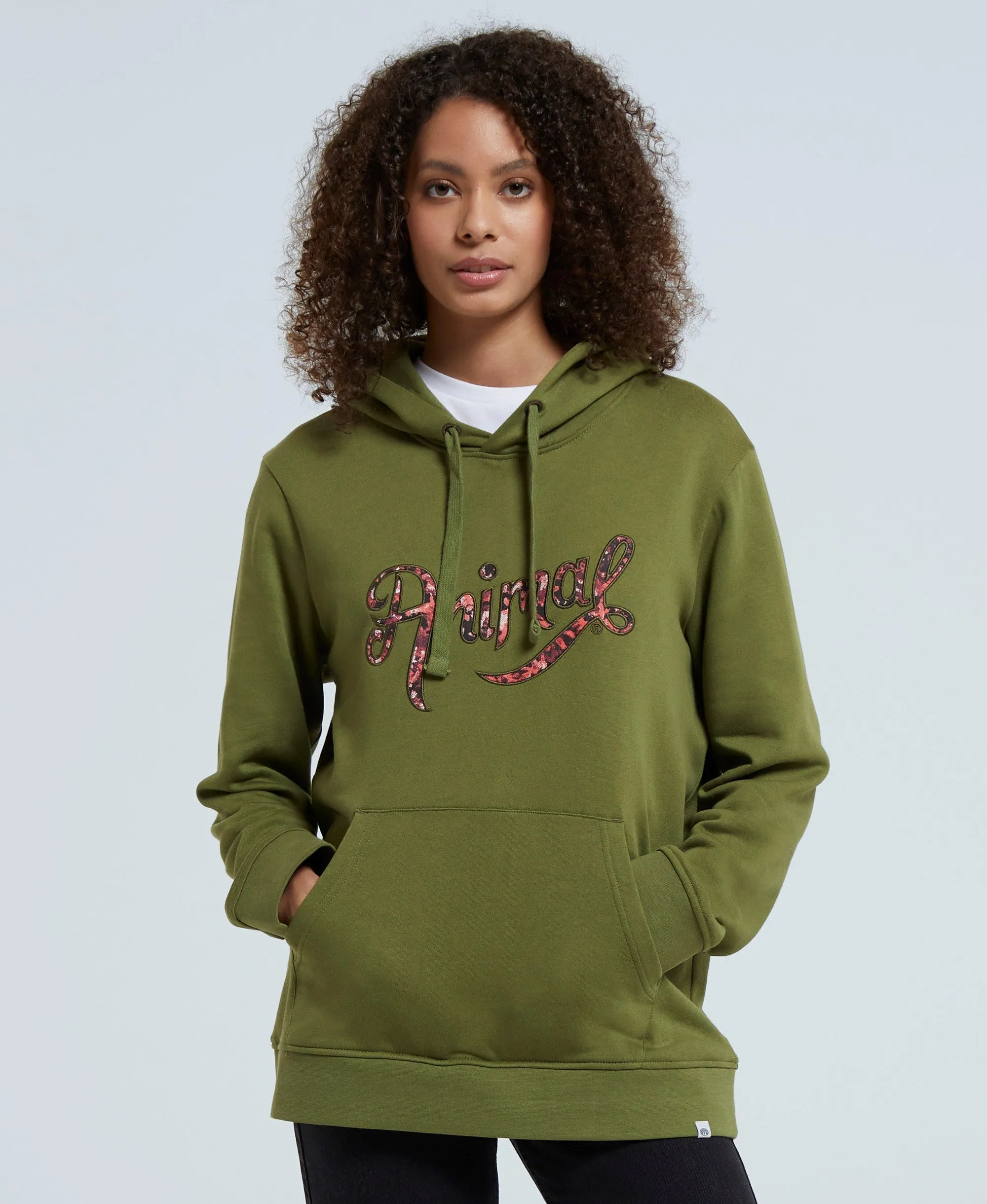 Maya Womens Graphic Hoodie - Khaki