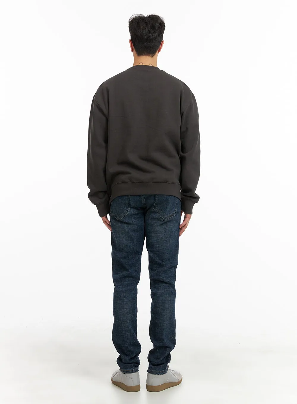 Men's Basic Crewneck Sweatshirt IA402 / Dark Gray