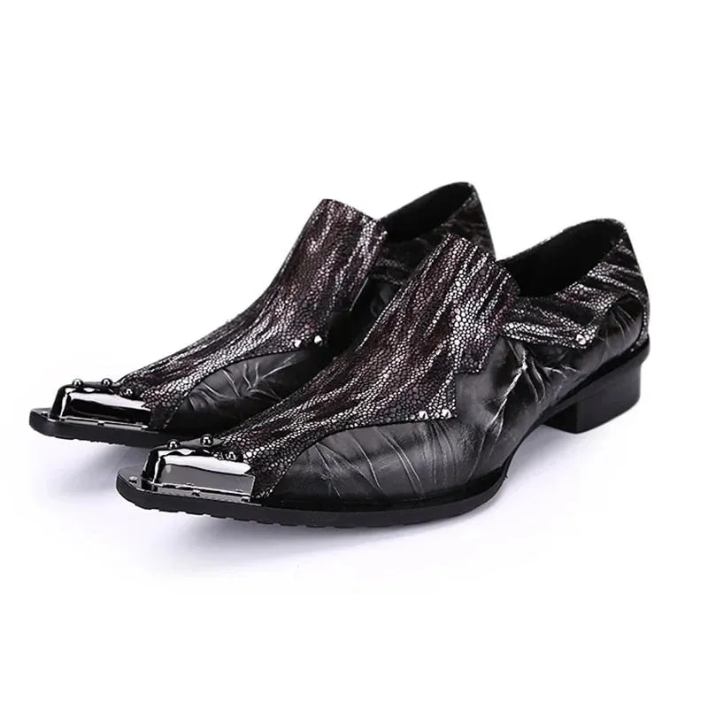 Men's Japanese Genuine Leather Pointed Toe Height Increased Dress Shoes