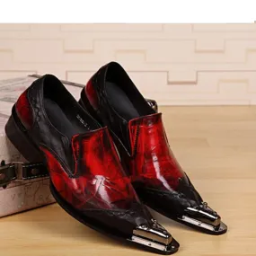 Men's Japanese Style Genuine Leather Pointed Toe Wedding Dress Shoes