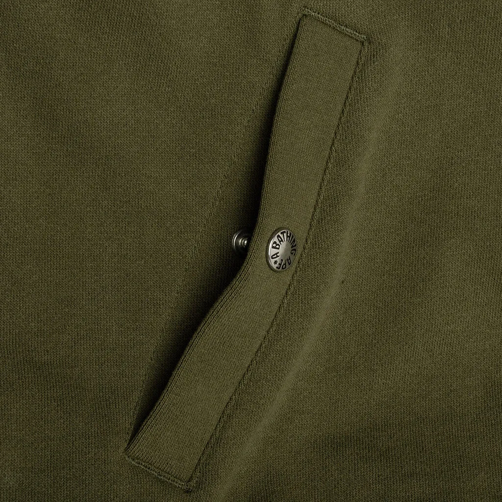 Military Shark Relaxed Fit Full Zip Hoodie - Olive Drab