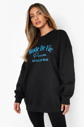 Mode De Vie Printed Oversized Sweater