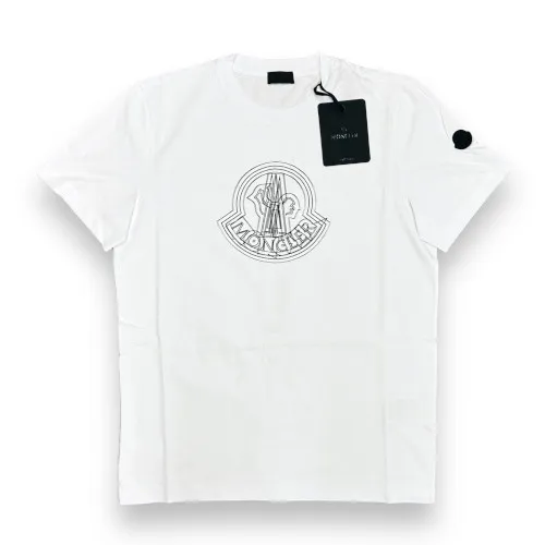 MONCLER  |Crew Neck Pullovers Street Style Cotton Short Sleeves Logo