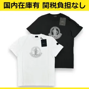 MONCLER  |Crew Neck Pullovers Street Style Cotton Short Sleeves Logo