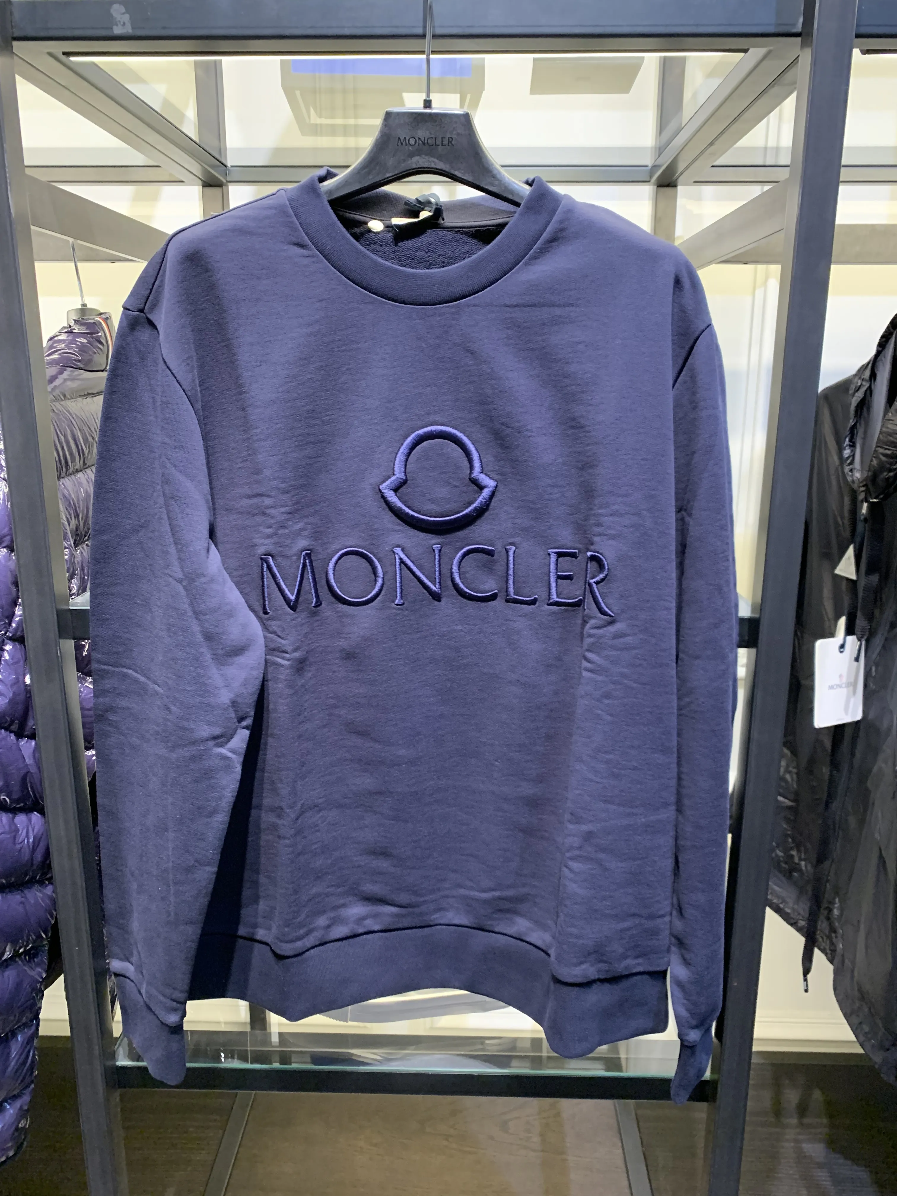 MONCLER  |Crew Neck Pullovers Unisex U-Neck Long Sleeves Plain Cotton