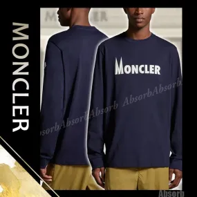 MONCLER  |Crew Neck Street Style Long Sleeves Plain Cotton