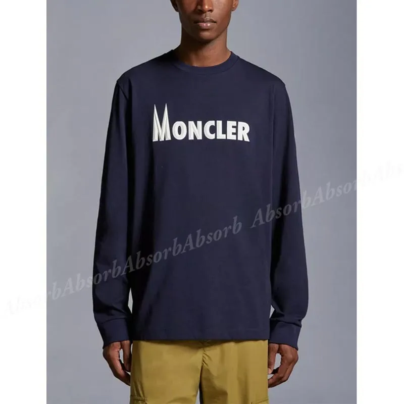 MONCLER  |Crew Neck Street Style Long Sleeves Plain Cotton