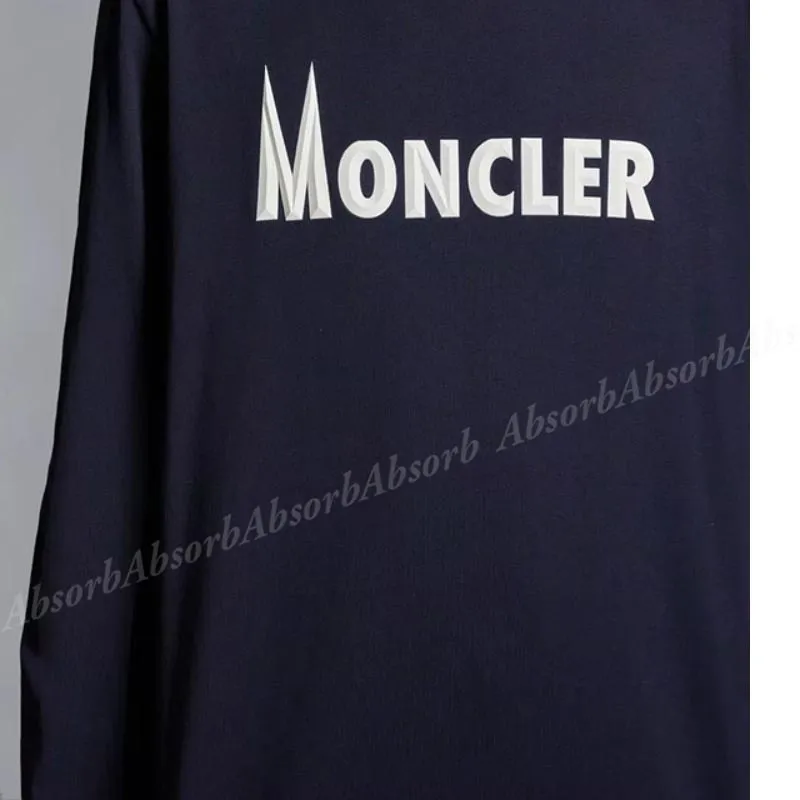 MONCLER  |Crew Neck Street Style Long Sleeves Plain Cotton