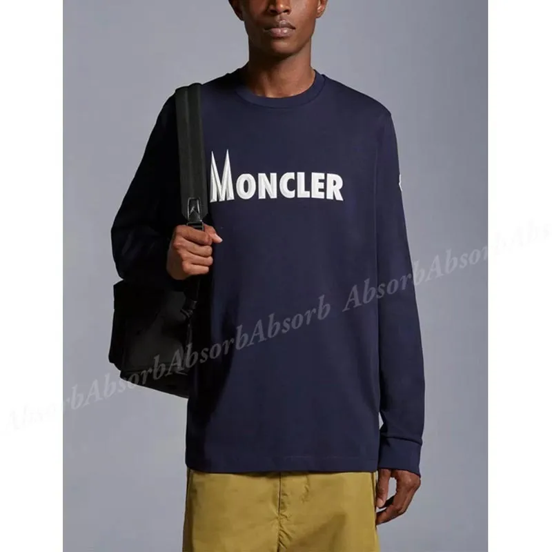 MONCLER  |Crew Neck Street Style Long Sleeves Plain Cotton