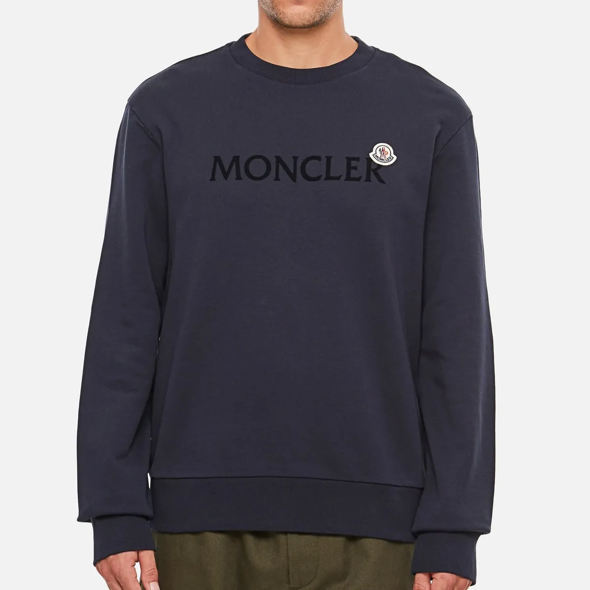 MONCLER  |Street Style Long Sleeves Plain Cotton Logo