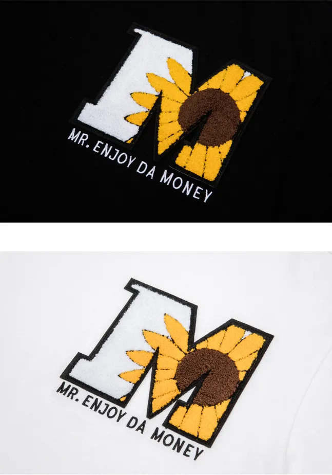 MR. ENJOY DA MONEY  |Crew Neck Flower Patterns Unisex Sweat Blended Fabrics