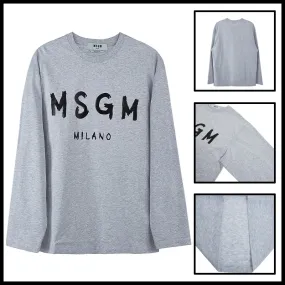 MSGM  |Crew Neck Street Style Long Sleeves Plain Cotton