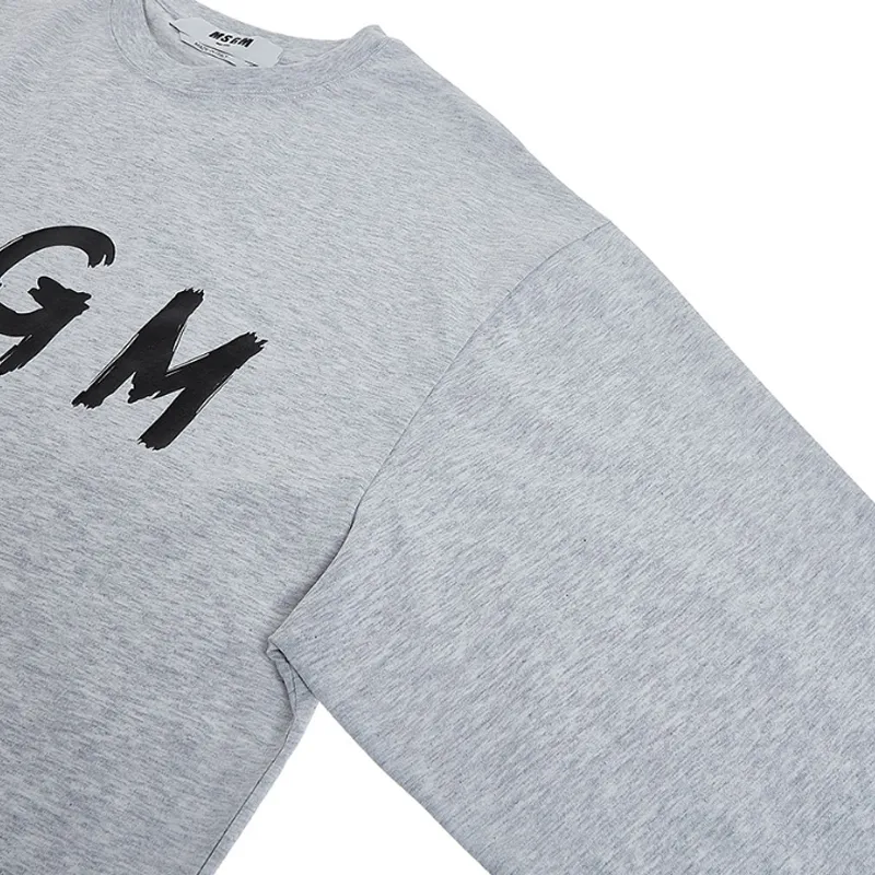 MSGM  |Crew Neck Street Style Long Sleeves Plain Cotton