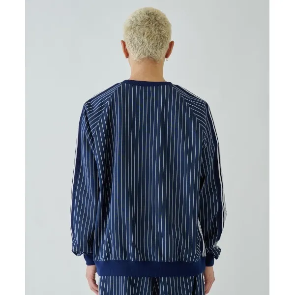 Needles  |Crew Neck Stripes Street Style Collaboration Long Sleeves