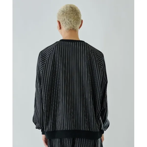 Needles  |Crew Neck Stripes Street Style Collaboration Long Sleeves