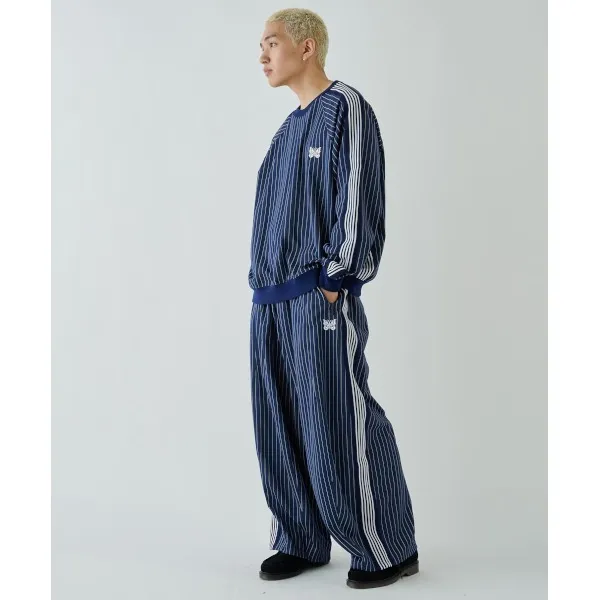 Needles  |Crew Neck Stripes Street Style Collaboration Long Sleeves