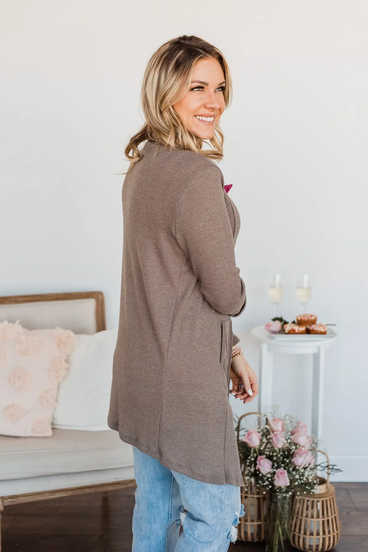 Never Afraid Knit Cardigan- Mocha