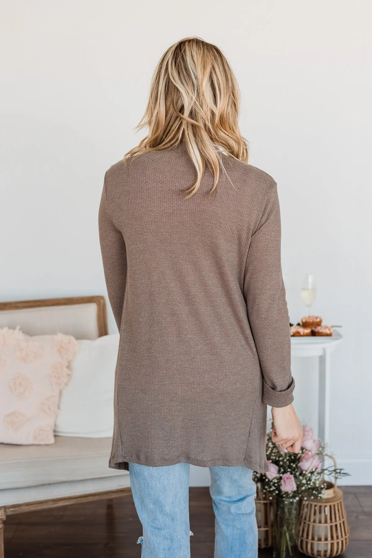 Never Afraid Knit Cardigan- Mocha