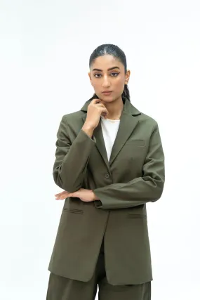 Oversized Tailored Blazer - Green